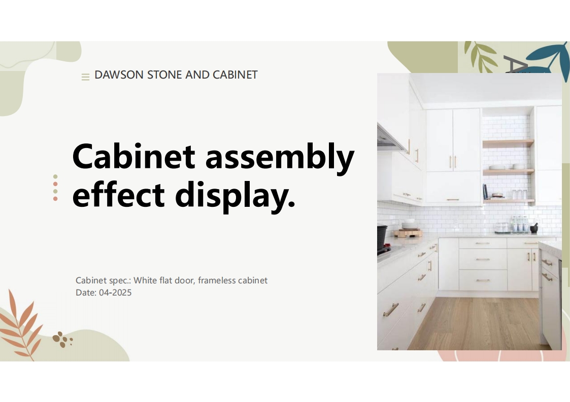 White Flat Cabinet assembly effect display